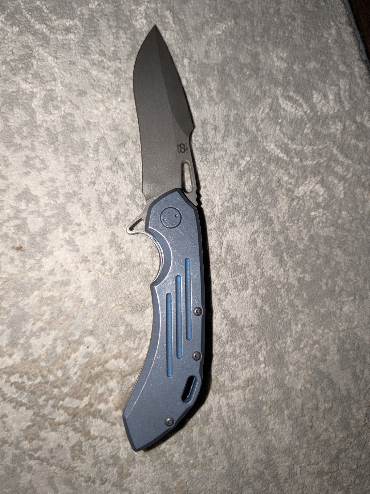 Olamic Cutlery Wayfarer 247H Harpoon M390 Titanium 