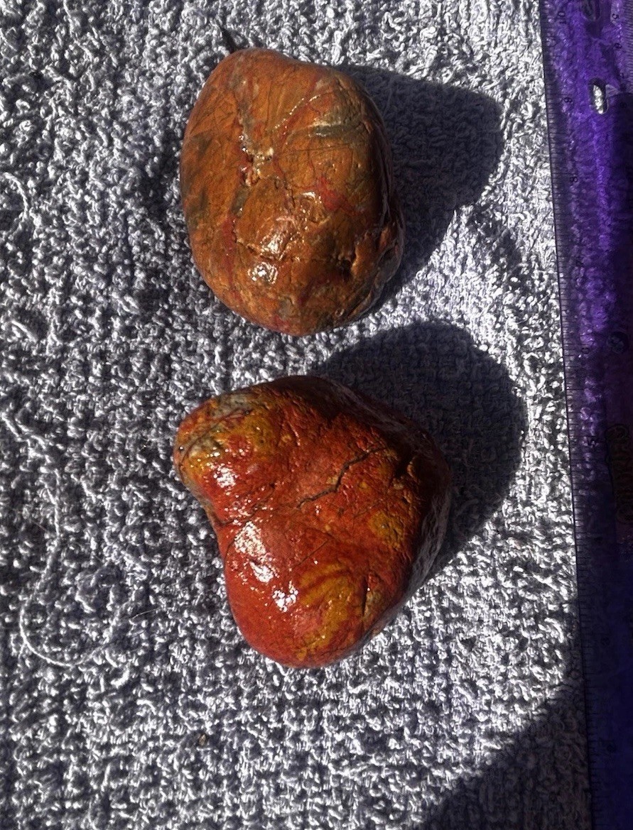 Red Jasper Stone Pair•Trinity River California•Natural Healed Fracture Specimens