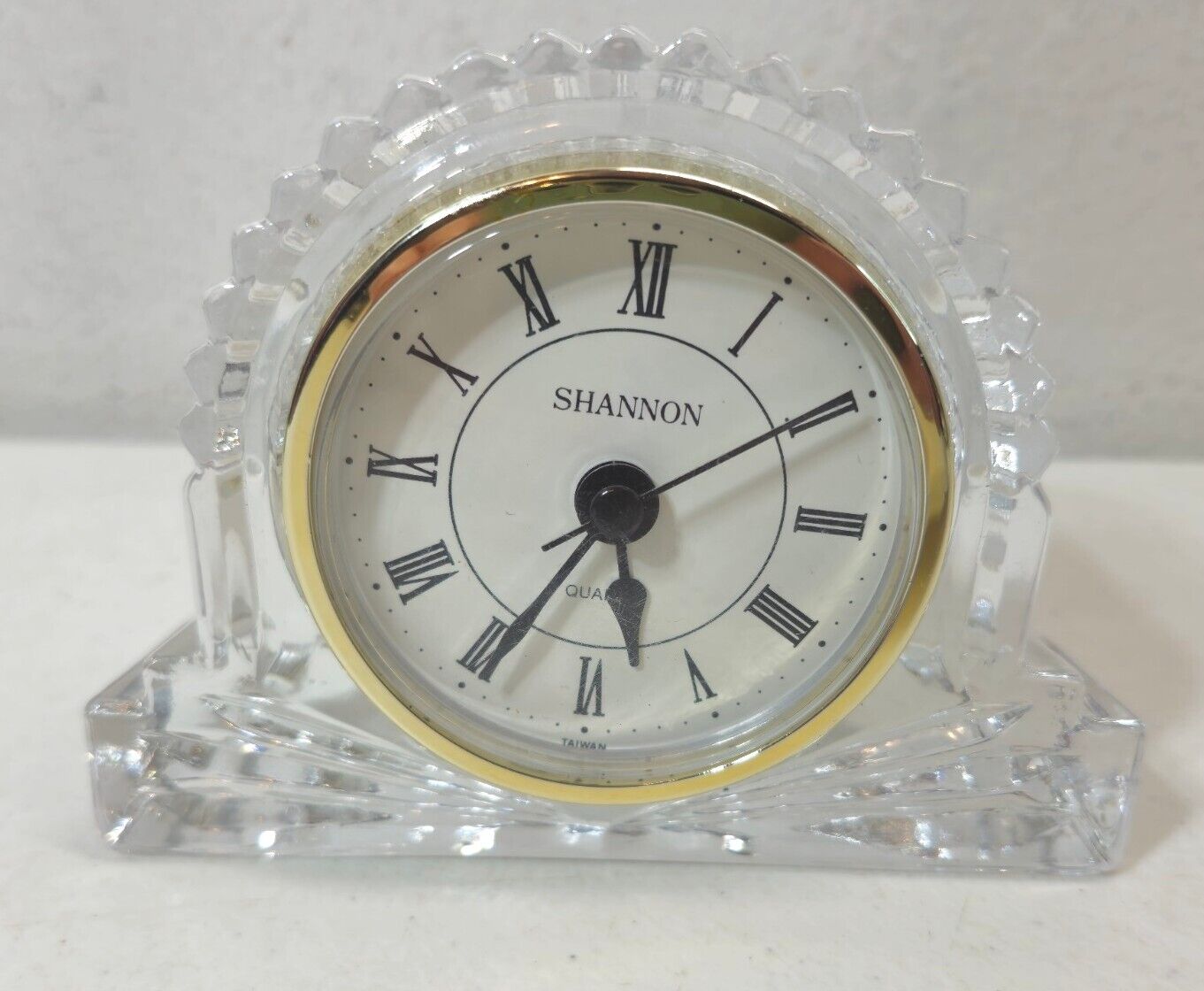 Godinger SHANNON Fine Crystal Mantle Desk Clock 24% Lead Crystal