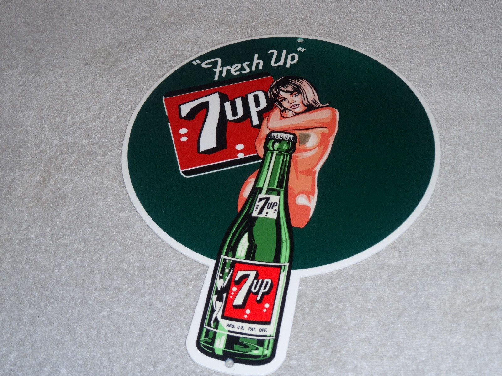 VINTAGE FRESH UP 7 SEVEN UP WOMAN & BOTTLE 12 VINTAGE FRESH UP 7 SEVEN UP WOMAN & BOTTLE 12
