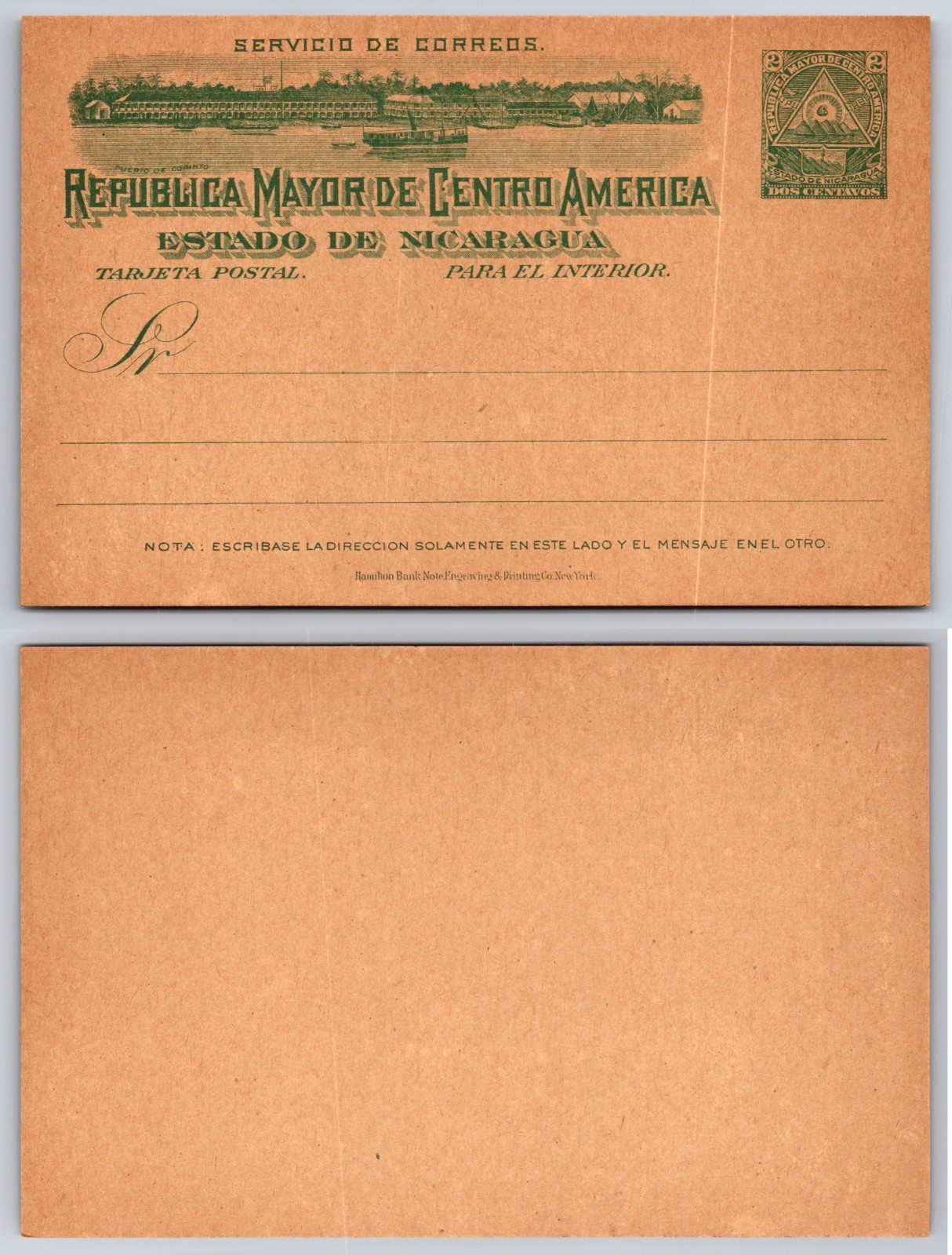 Continental Republica Mayor De Centro America Nicaragua Postcard Continental Republica Mayor De Centro America Nicaragua Postcard