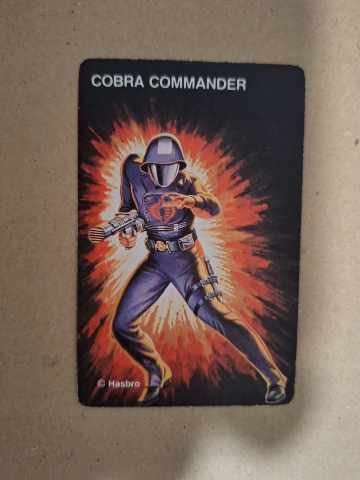 G.I. JOE COBRA COMMANDER 1982 ROOKIE CARD HASBRO CARD GAME Action Figure Card G.I. JOE COBRA COMMANDER 1982 ROOKIE CARD HASBRO CARD GAME Action Figure Card