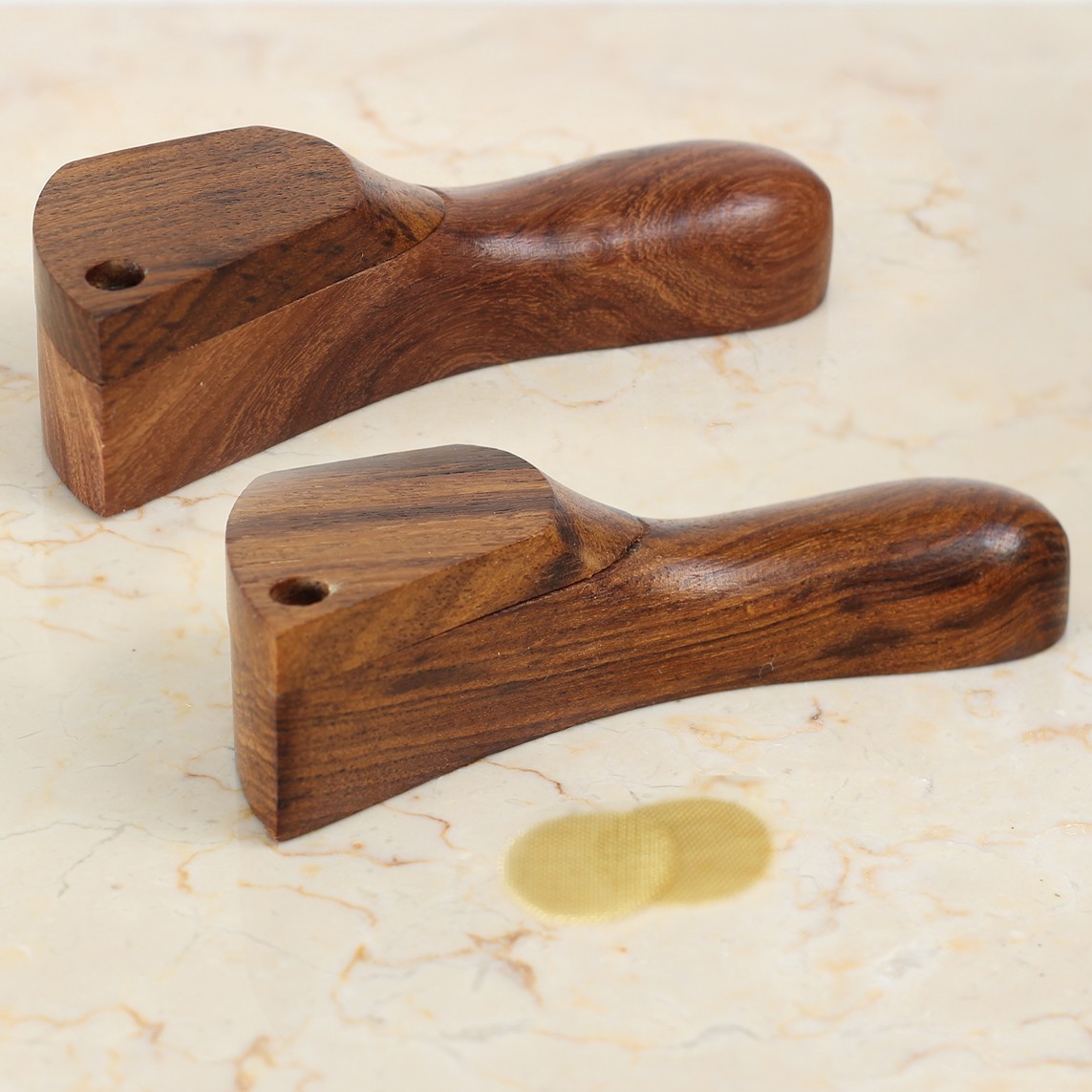 Curved Matching & Duo Tone Hand Crafted Premium Wood Smoking Pipes & 2 screens Curved Matching & Duo Tone Hand Crafted Premium Wood Smoking Pipes & 2 screens