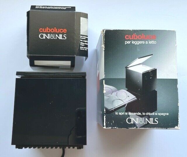 Vintage Cini & Nils Cuboluce Table Box Lamp Made in Italy Model 14476