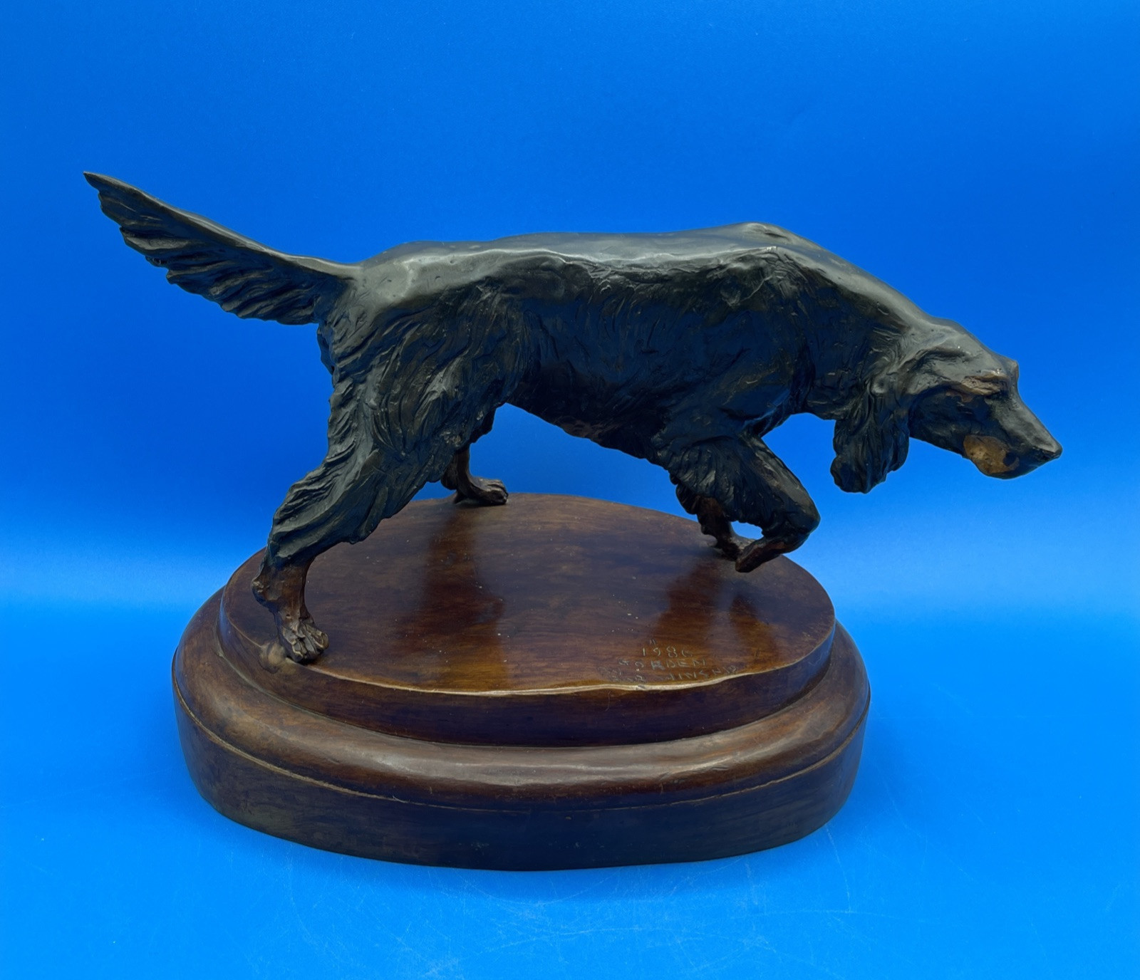 ROBERT BOB WINSHIP 1986 LOST WAX BRONZE OF A GORDON SETTER DOG ROBERT BOB WINSHIP 1986 LOST WAX BRONZE OF A GORDON SETTER DOG