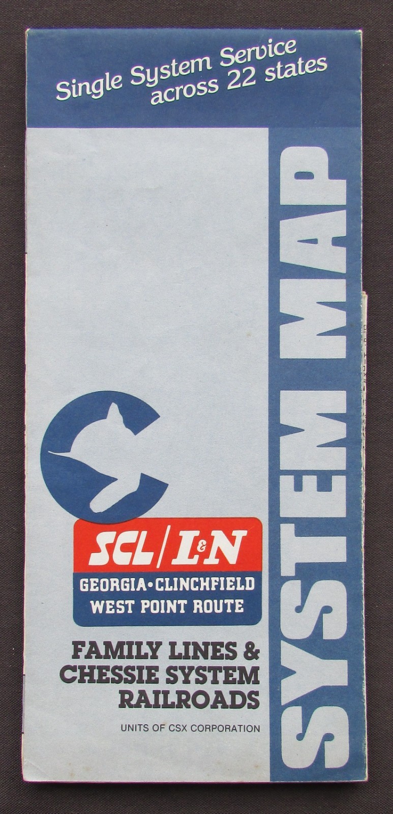 1981 CSX Transportation - System Railroad Map - Family Lines & Chessie System RR