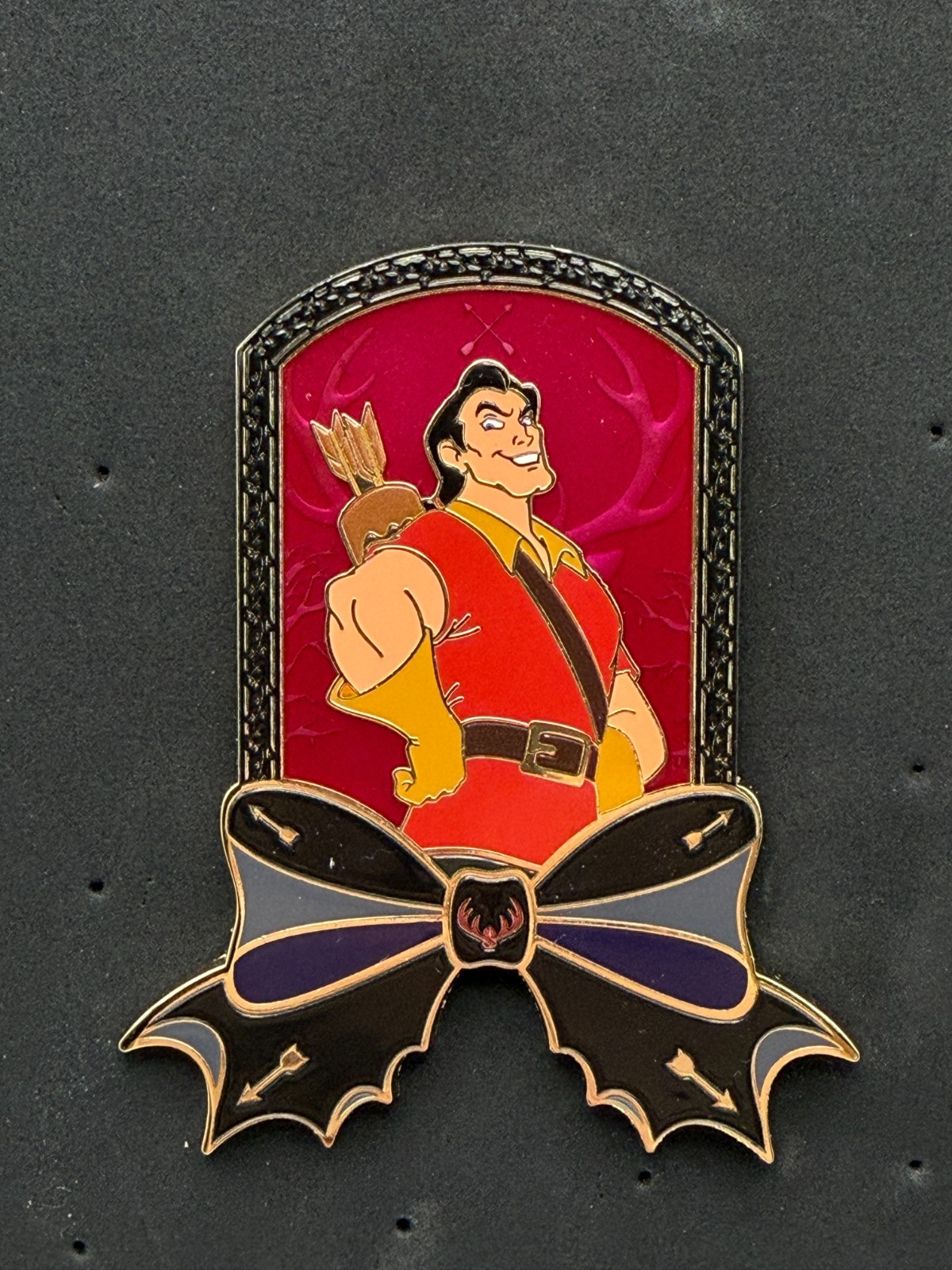 Gaston Pink a la Mode Gothic Bow Villains Mystery Pin