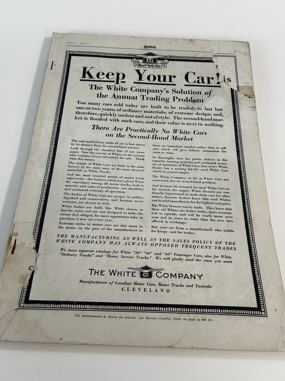 Motor Magazine April 1914 Issue, Vintage Motoring & Automobile Articles & Ads