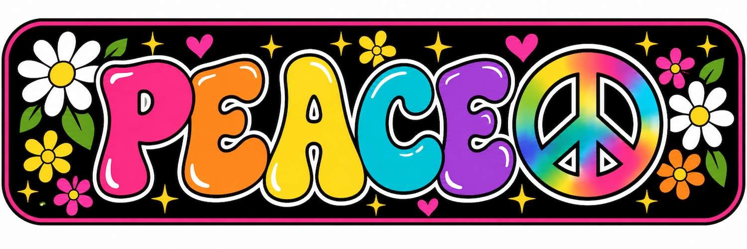 3PK - 10x3 Peace Bumper Sticker Vinyl Car Window Decal Stickers Decals