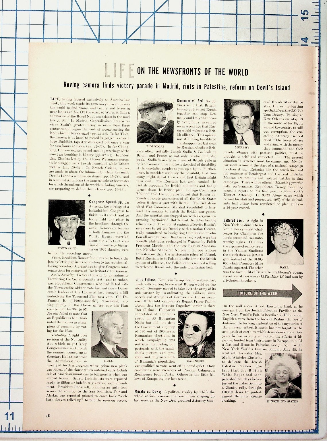 1939 LIFE Magazine Page Albert Einstein Palestine Pavilion NY World's Fair 1939 LIFE Magazine Page Albert Einstein Palestine Pavilion NY World's Fair