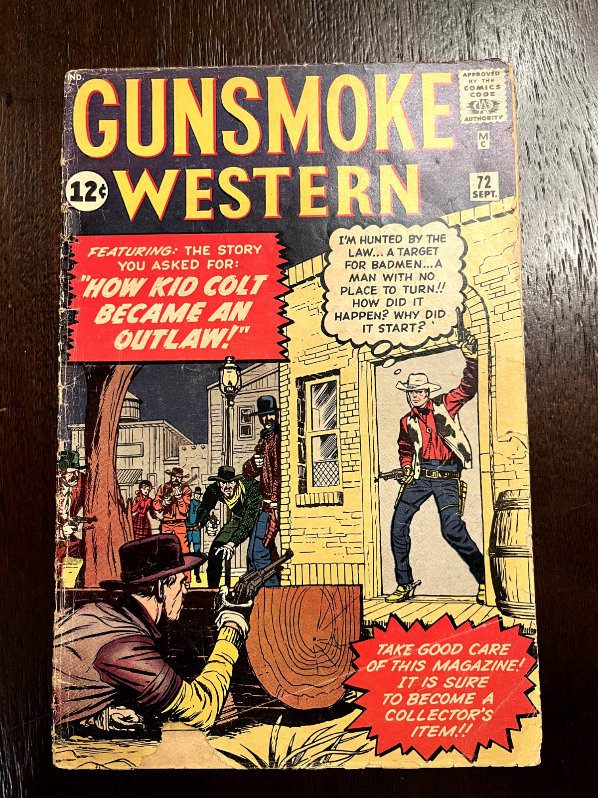 VINTAGE 1962 GUNSMOKE WESTERN #72 Comic Jack Kirby Kid Colt Outlaw