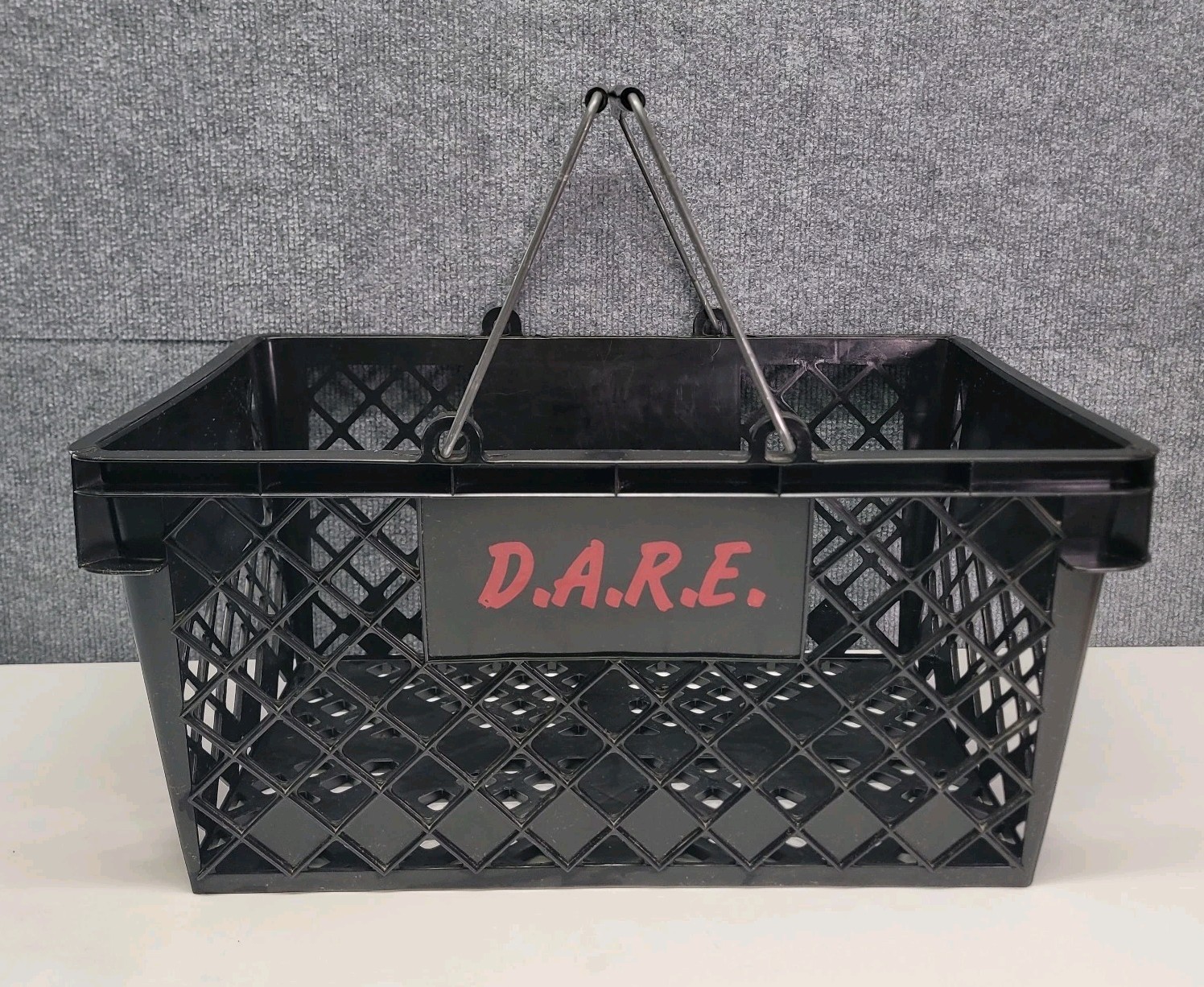 Vtg Y2K Dept Store D.A.R.E Plastic Shopping Hand Basket Drug Awareness Rare