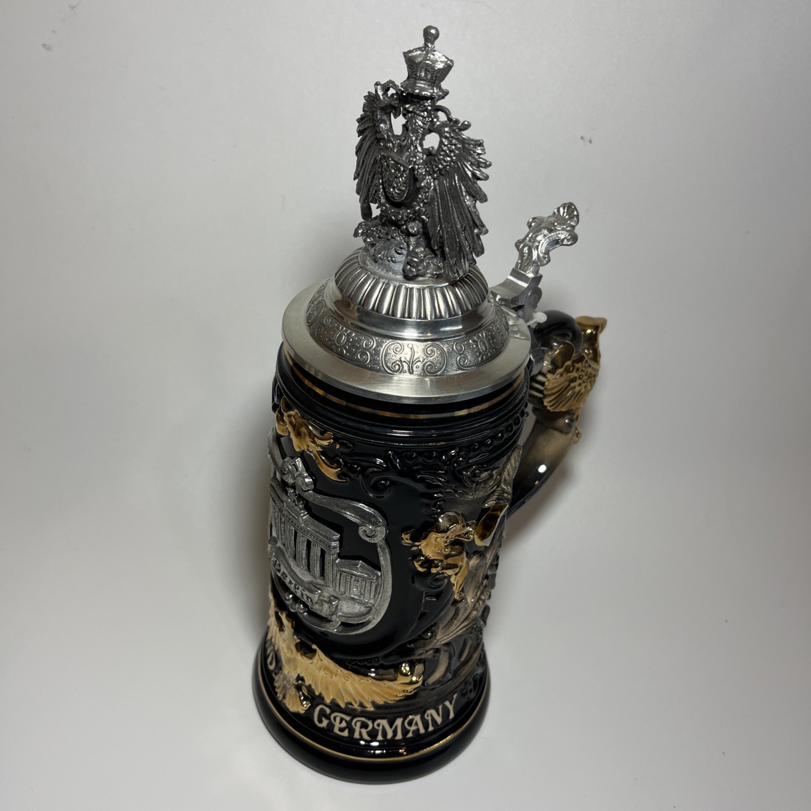 King-Werk German Beer Stein Deutschland Eagle .75L Signed Michels Trees 4155 NEW King-Werk German Beer Stein Deutschland Eagle .75L Signed Michels Trees 4155 NEW
