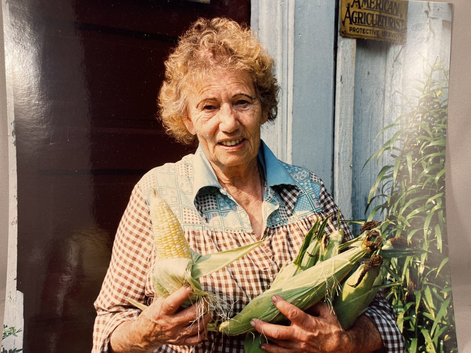 Vintage 1980’s 8 X 10 Real Photo Old Farmer Woman Grandmother Country Homestead