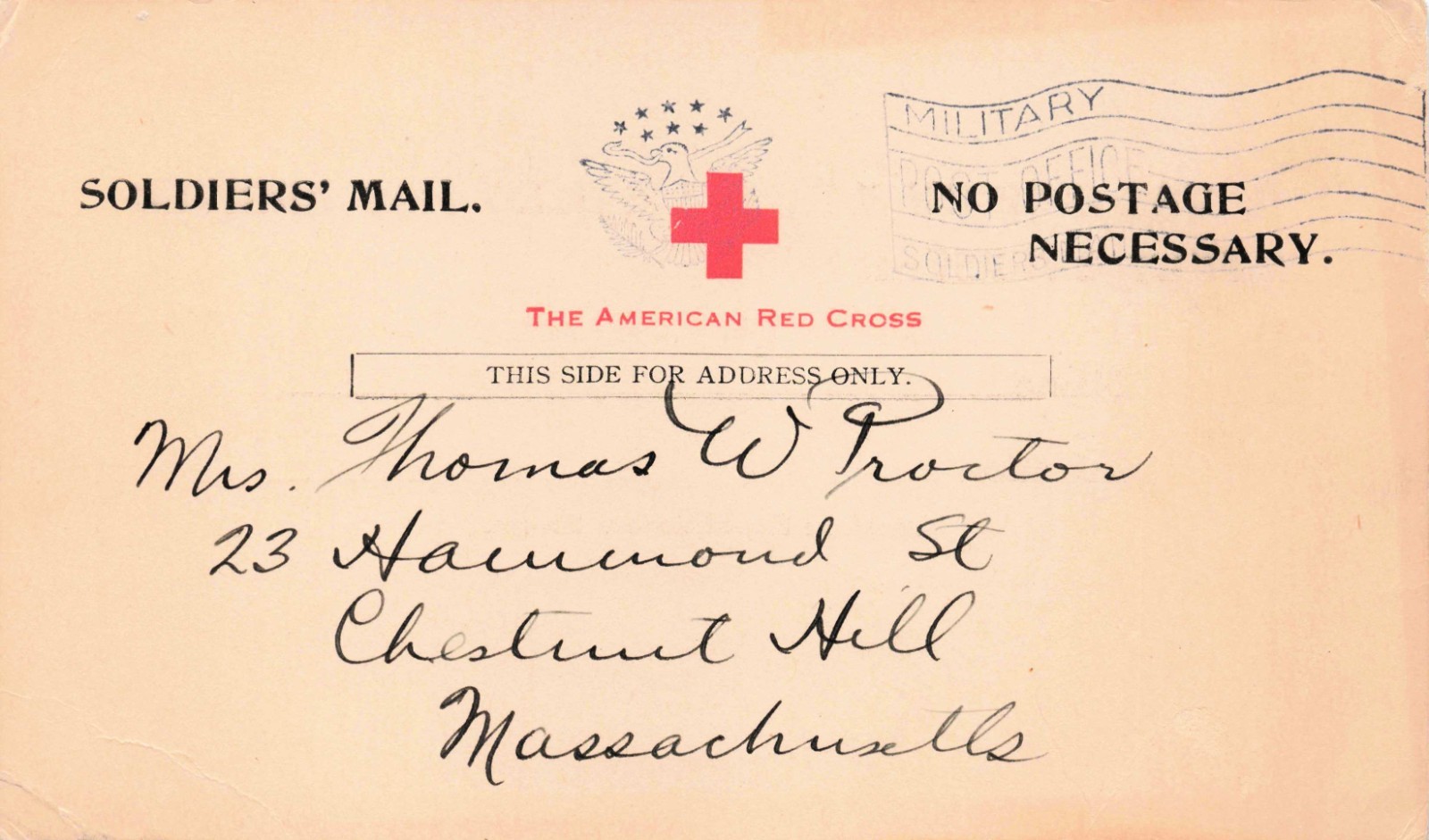 WWI SOLDIER MAIL POSTCARD MILITARY PO SLOGAN AEF SHIP ARRIVED SAFELY PROVIDENCE