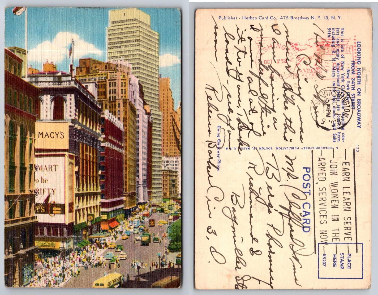 Herald Square Macys New York City Street Scene Postcard