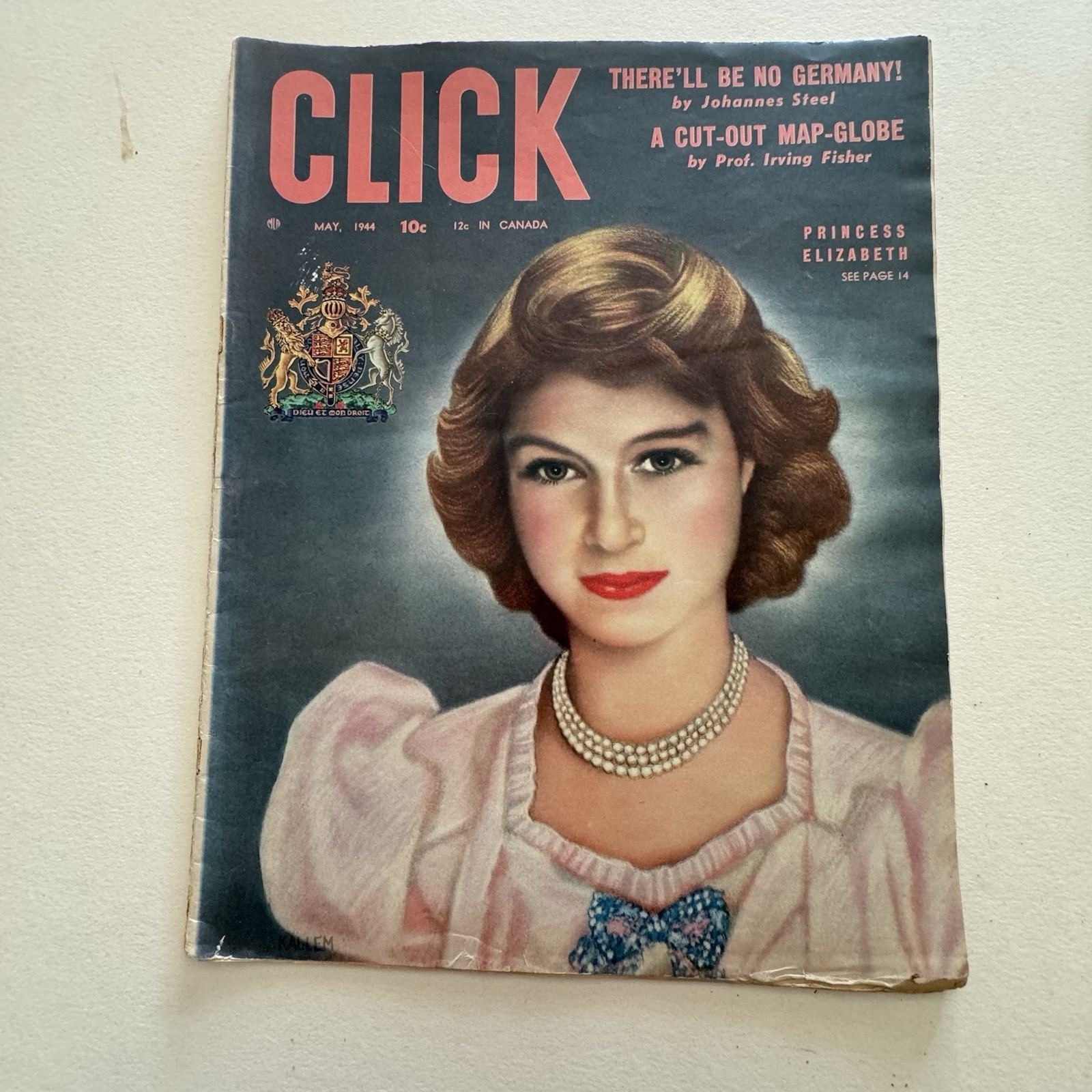 CLICK Magazine May 1944 Vol 7 No 5 Princess Elizabeth WWII Home Front Pastel