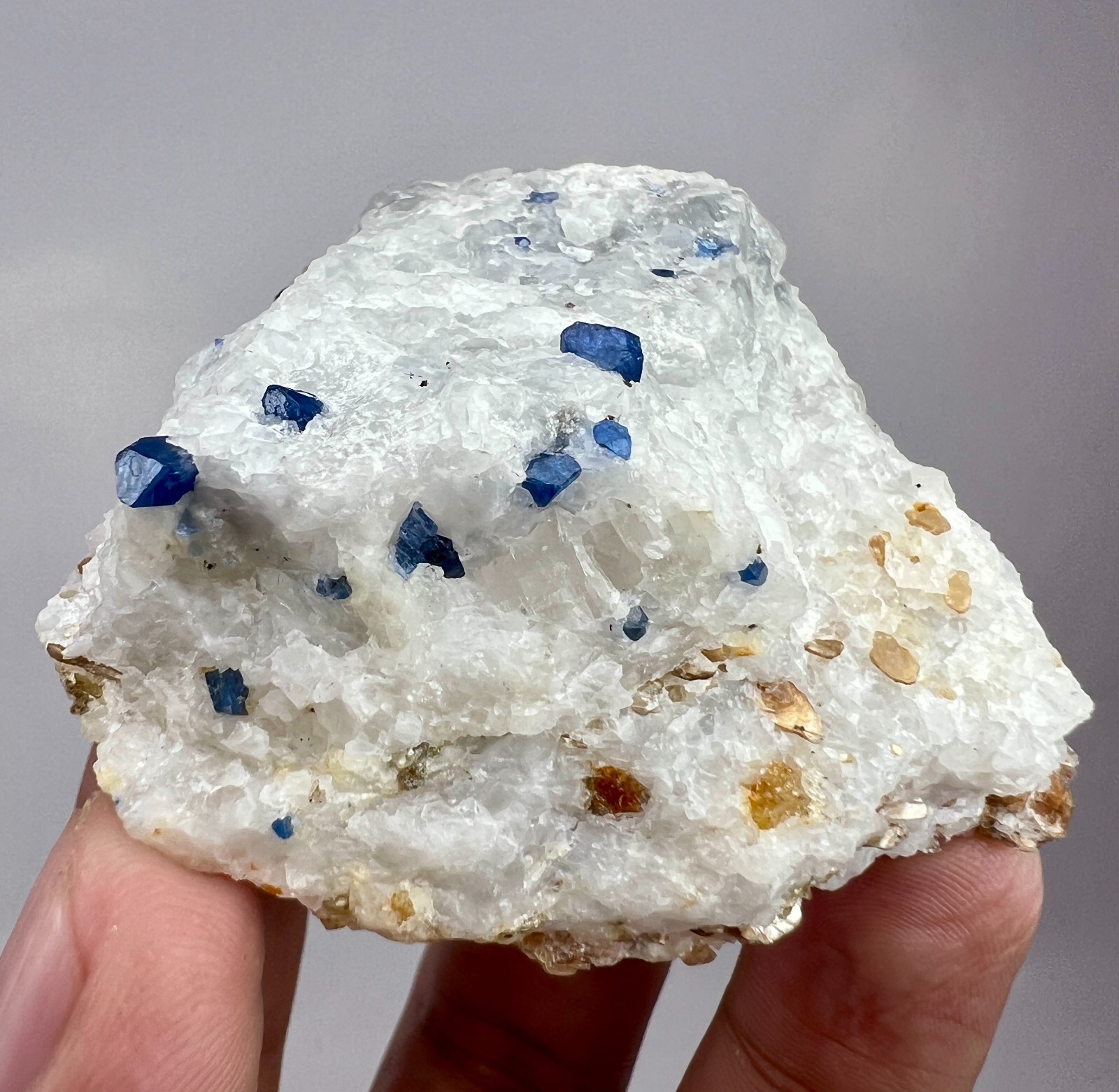 123 GM  Blue Spinel Crystals on Matrix Hunza Gilgit Pakistan  r-2