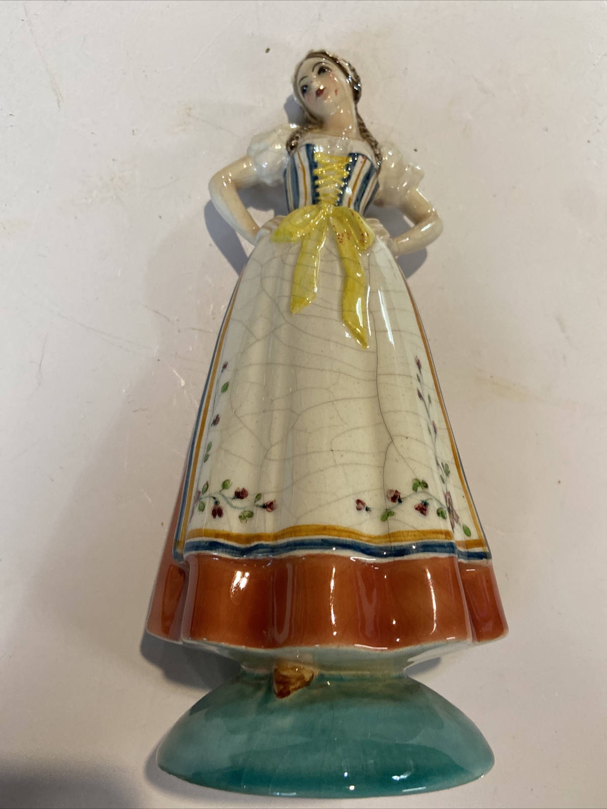 EUGENIO PATTARINO E.P.F. ITALIAN CERAMIC FIGURINE LADY  Maiden Wench #A