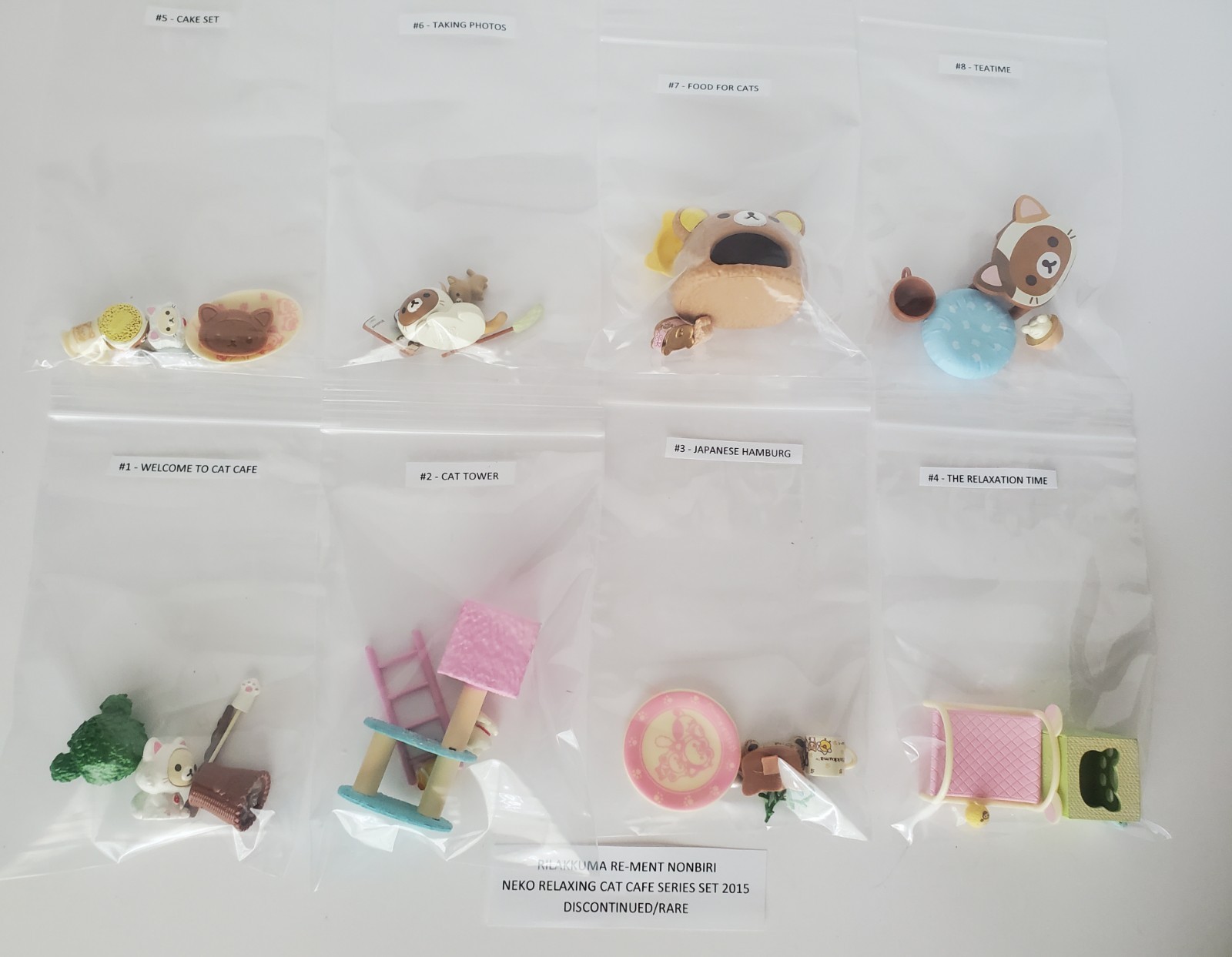 2015 Rilakkuma Re-ment Nonbiri Neko Relaxing Cat Cafe Series Set Of 8 Rare 2015 Rilakkuma Re-ment Nonbiri Neko Relaxing Cat Cafe Series Set Of 8 Rare