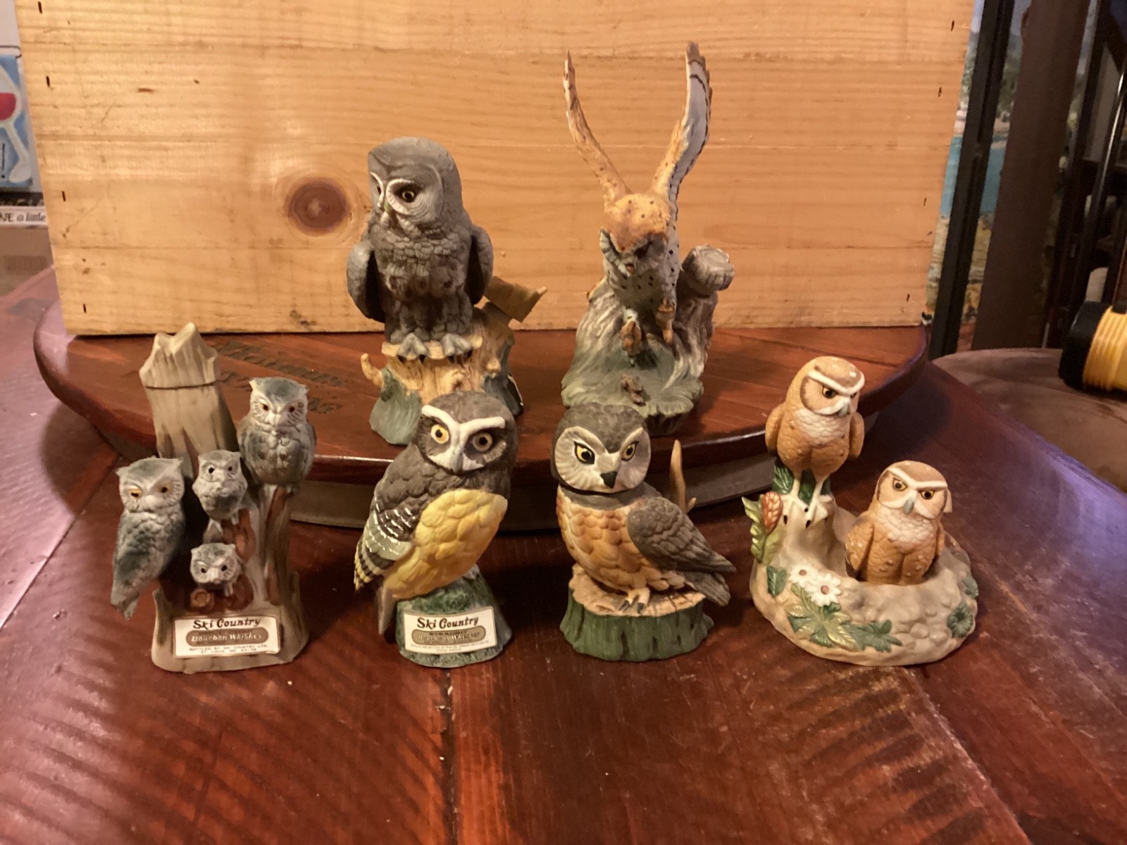 Ski Country limited edition ceramic empty decanters.