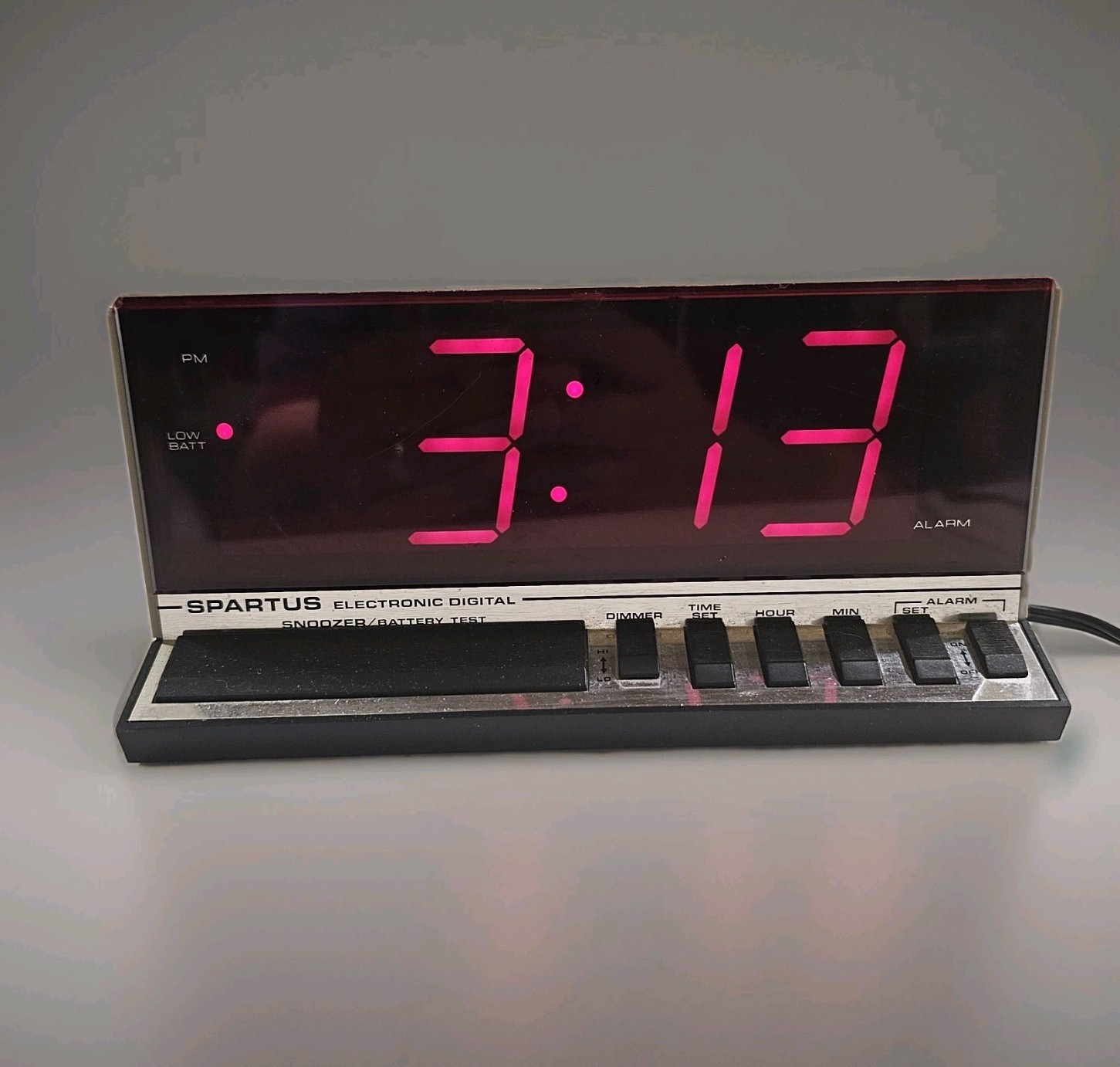 Vtg Spartus Snoozer Alarm Clock Model 1150 Electronic Digital Red LED TESTED