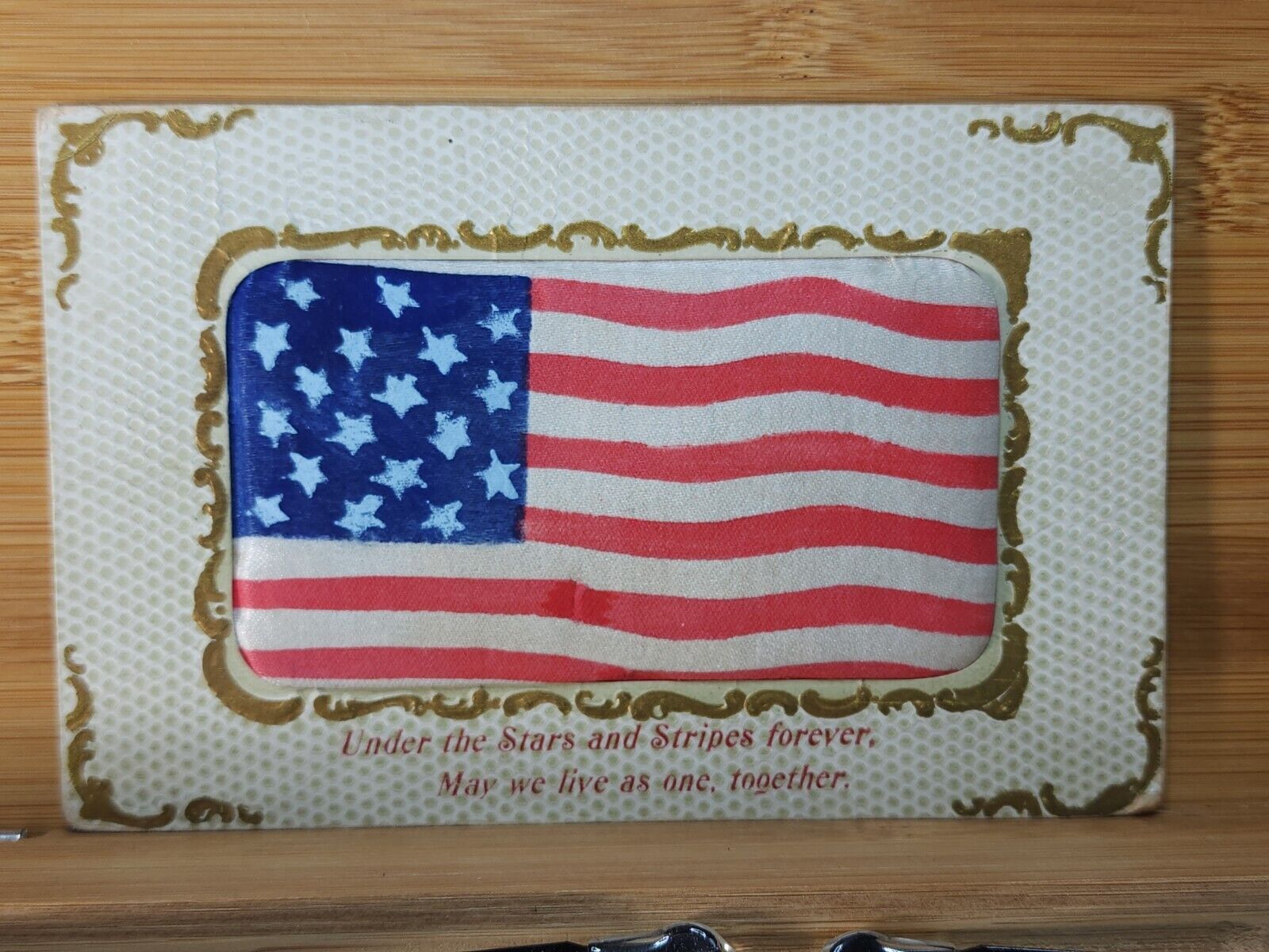 Rare 1910 Pincushion Postcard PATRIOTIC USA FLAG Posted STARS & STRIPES