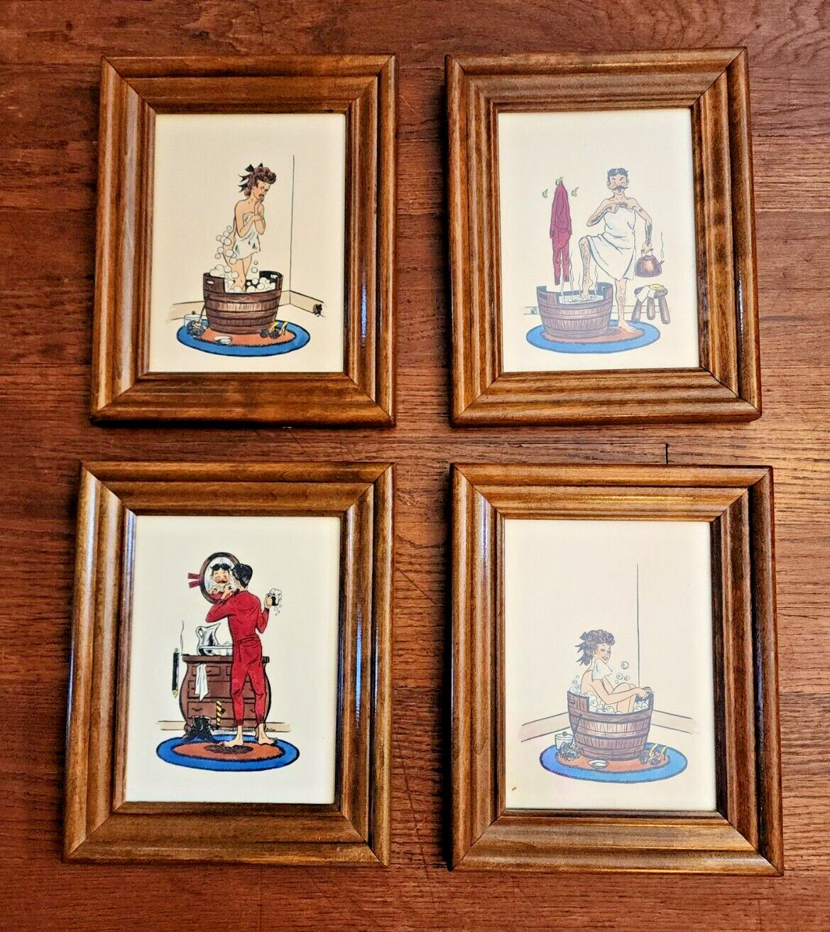 VTG 1960s Set of 4 Framed Lithograph Art Prints 8.5x10.5 VTG 1960s Set of 4 Framed Lithograph Art Prints 8.5x10.5