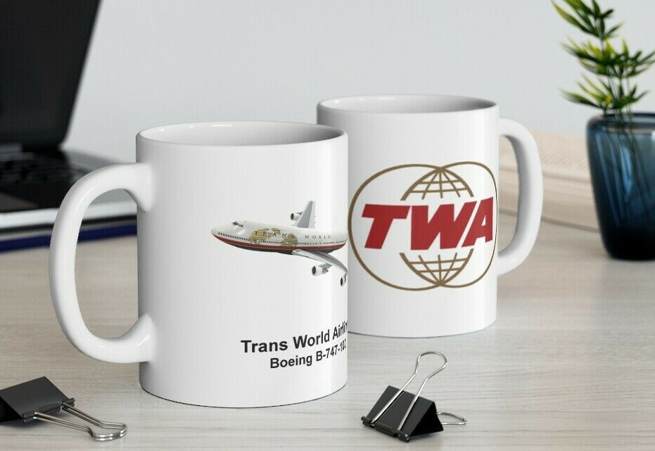 TWA - Trans World Airlines B-747 Coffee Mug