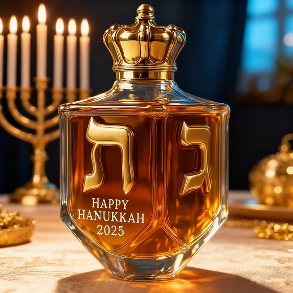 Hanukkah Dreidel Liquor Bottle – Unique Judaica Collectible (5.9 x 3.5 in)