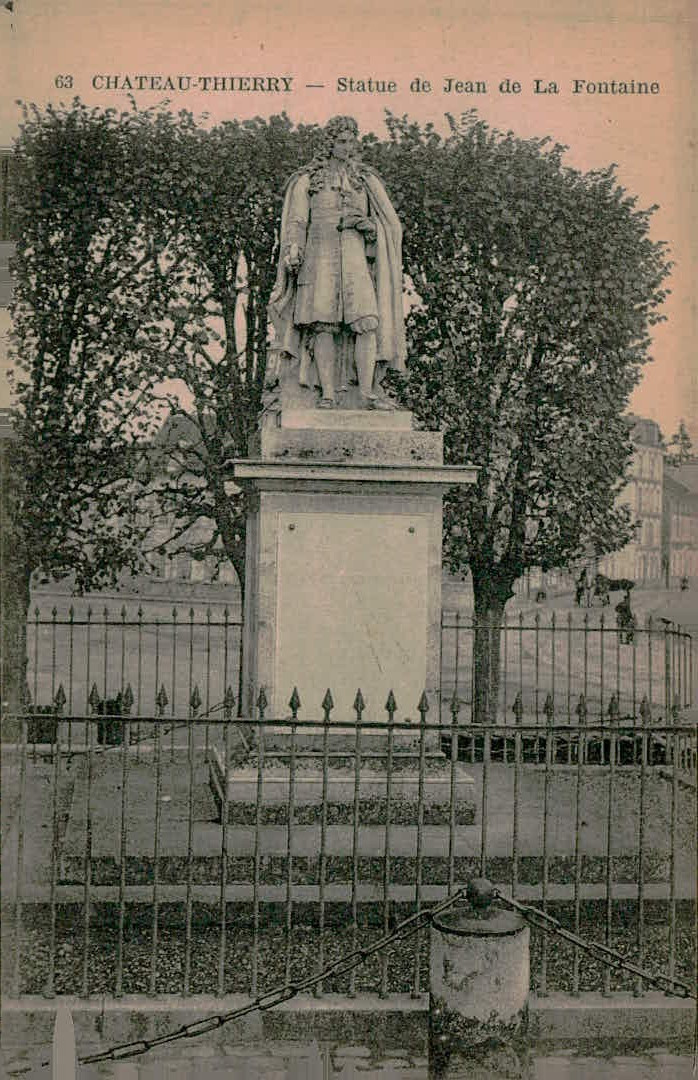 Chateau-Thierry France Postcard Statue de Jean de La Fontaine Bourgogne Chateau-Thierry France Postcard Statue de Jean de La Fontaine Bourgogne