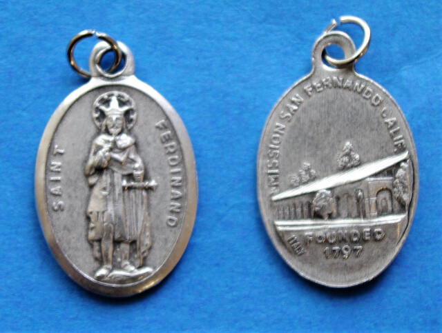 Holy Card of Saint King Ferdinand III & a Silver Oxidized 1