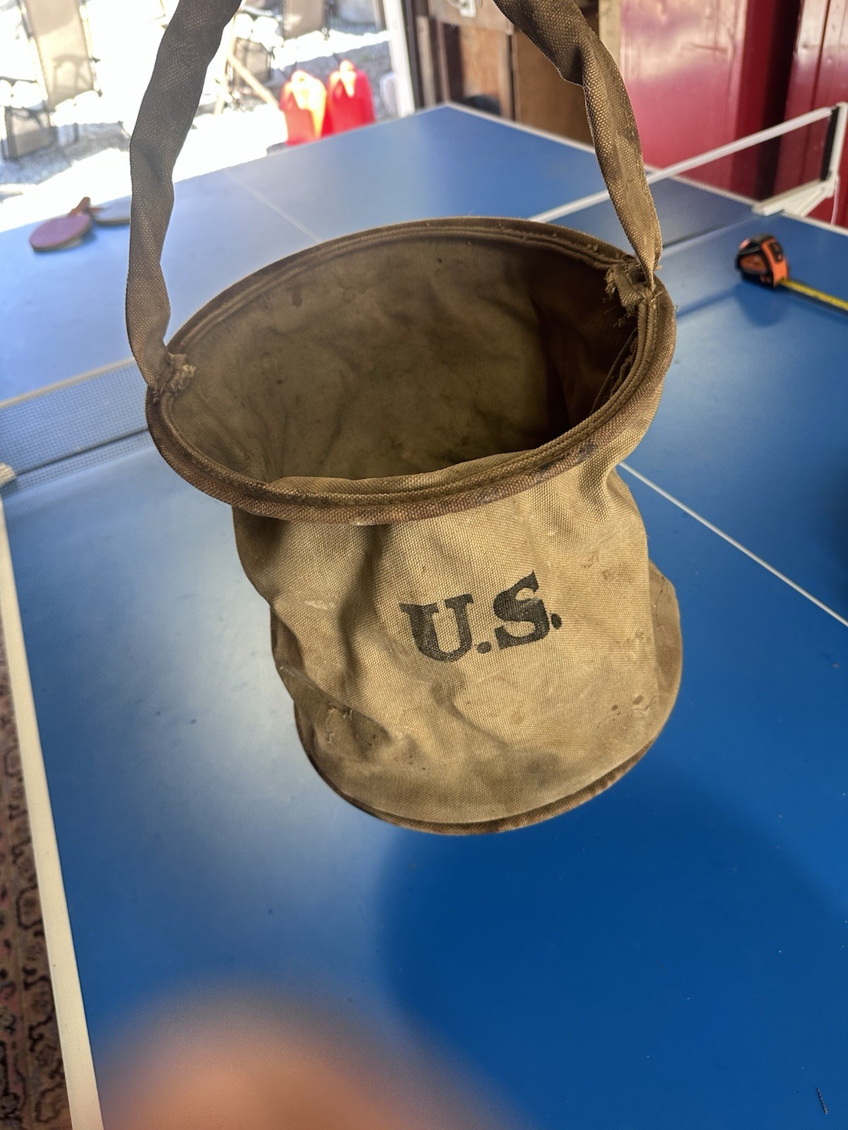 US Military Issue WW2 WWII 1942 Vintage  Army Col Canvas Water Bucket