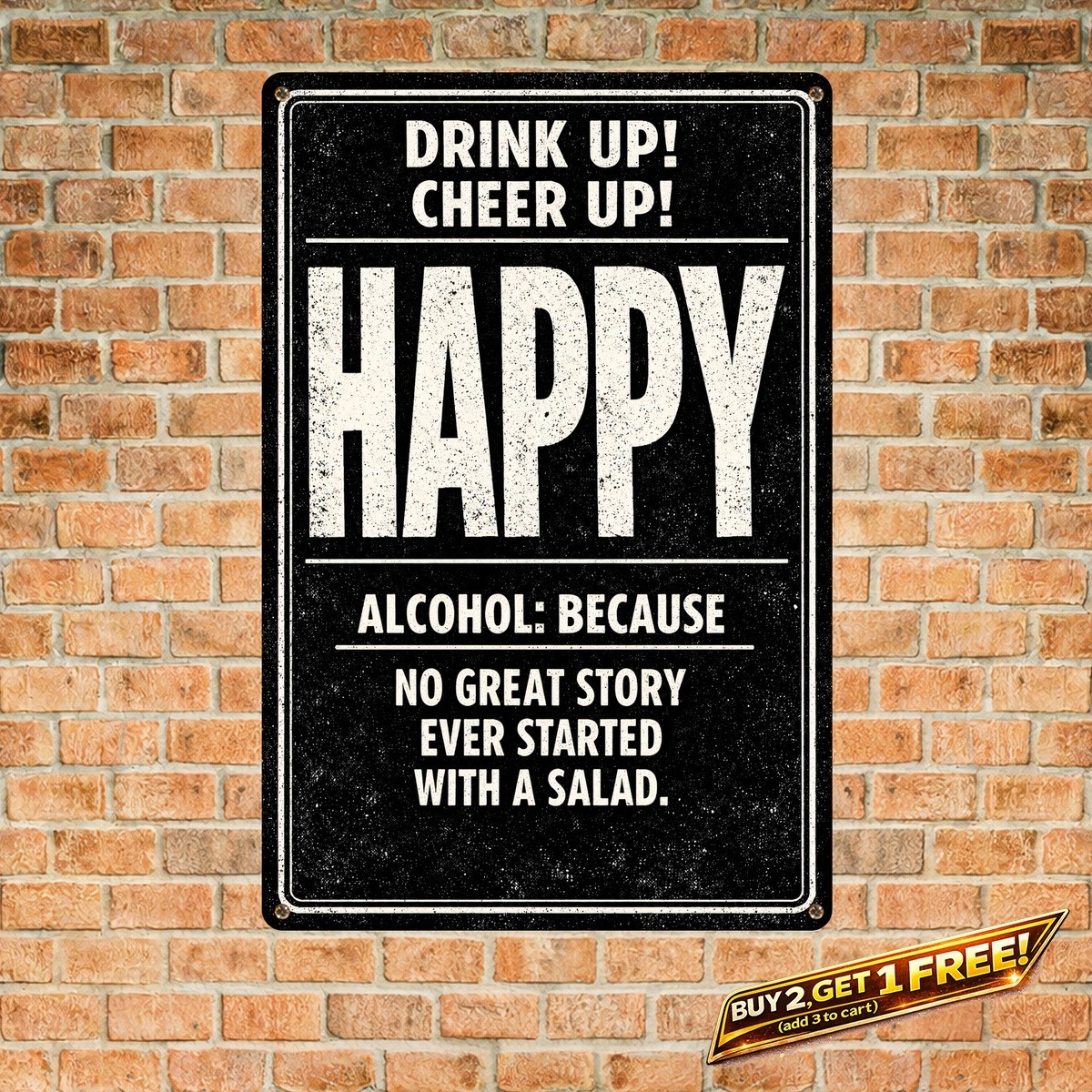 Stop Drinking Joke Funny Metal Tin Sign Retro Bar Wall Art 8x12