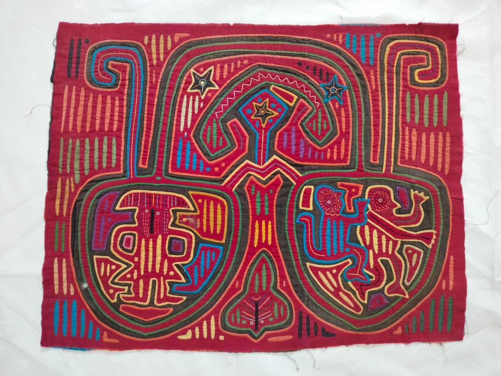 Fantastic panama mola kuna needlework embroidered applique embroidery item928