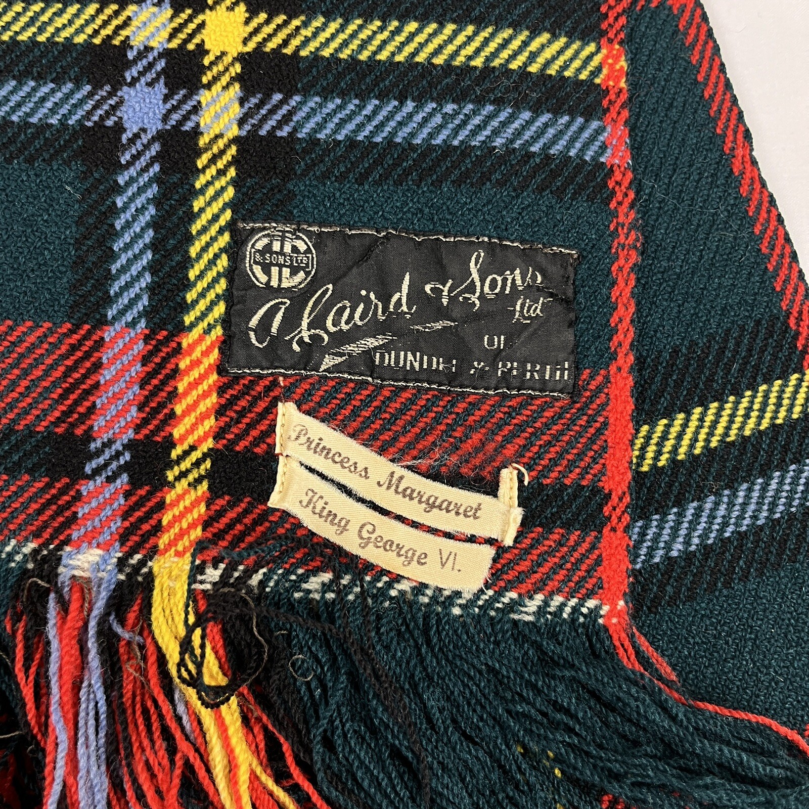 A. Laird & Sons Scottish Wool Plaid Blanket Dundee & Perth Vintage 40s 50s A. Laird & Sons Scottish Wool Plaid Blanket Dundee & Perth Vintage 40s 50s