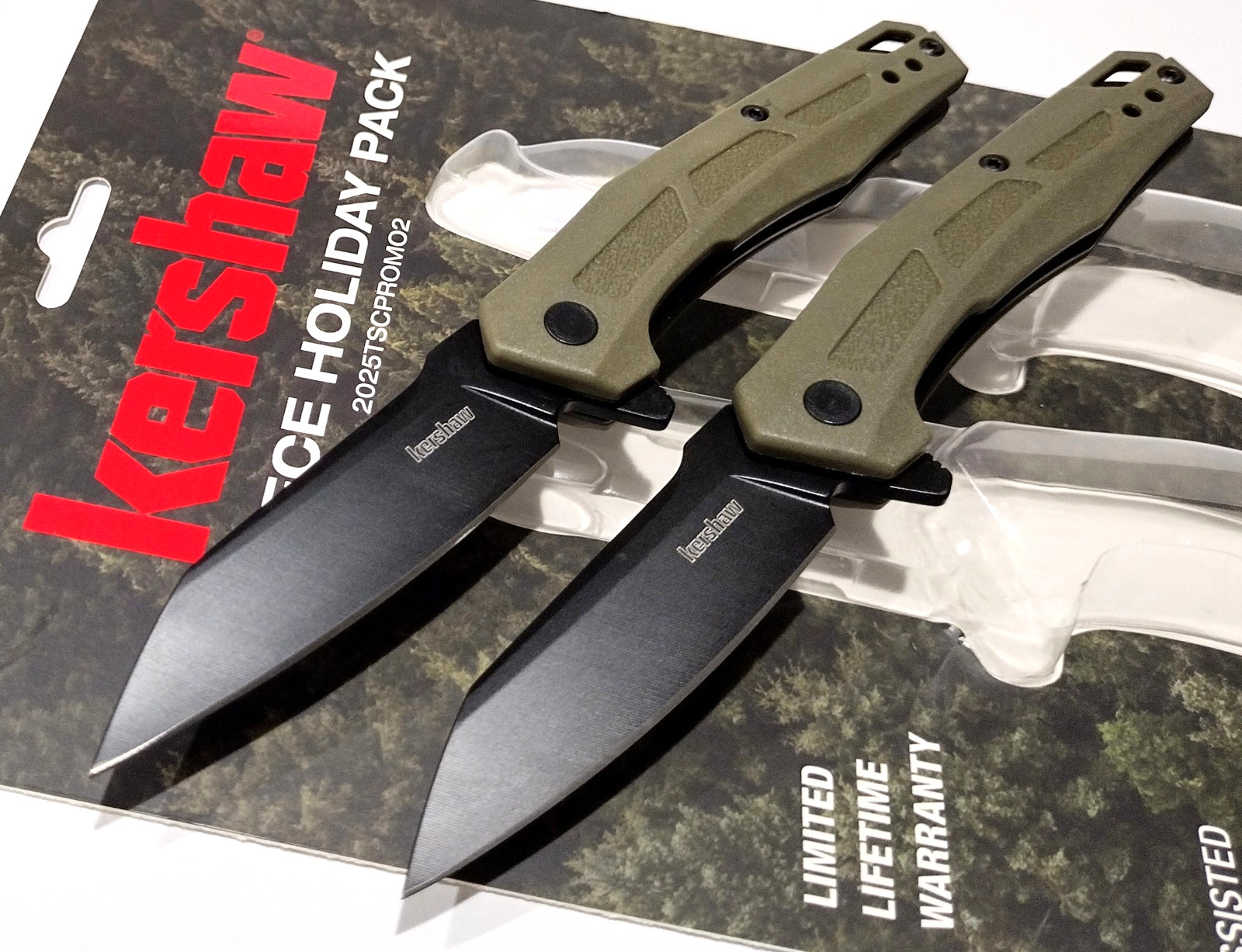 KERSHAW KS7018 2 PC OD Green Spring Open Assisted Tactical Folding Pocket Knife KERSHAW KS7018 2 PC OD Green Spring Open Assisted Tactical Folding Pocket Knife