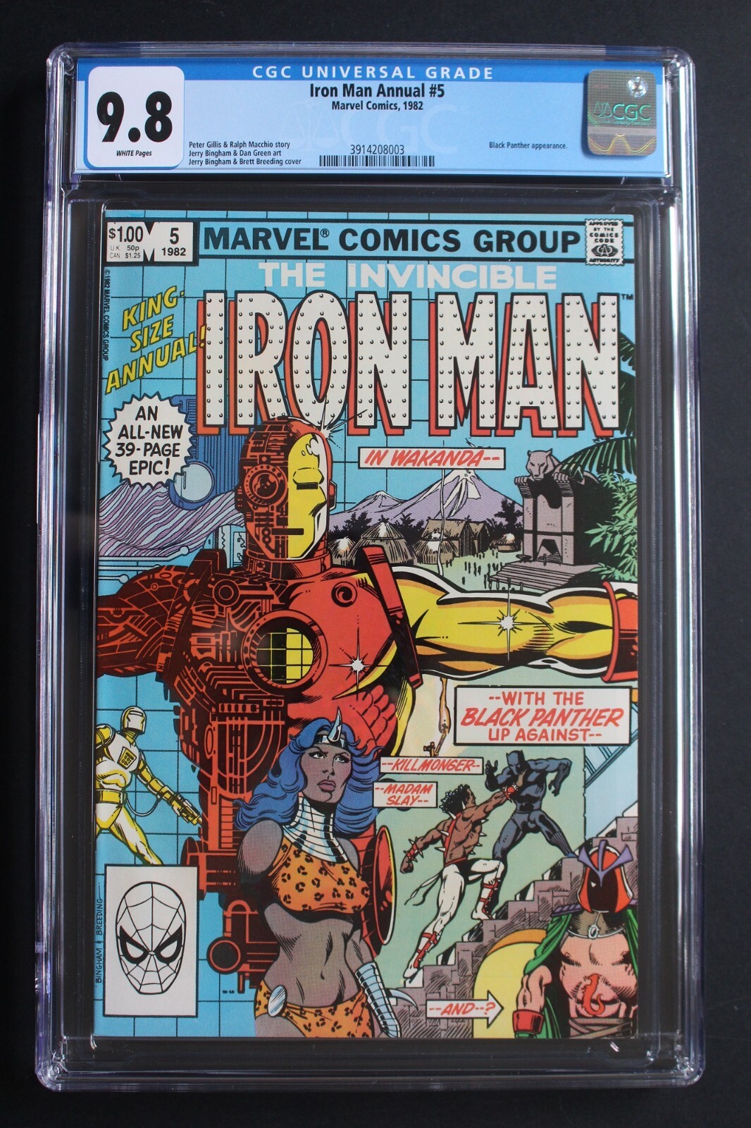 IRON MAN ANNUAL #5 Black Panther vs Killmonger 1982 MCU 2nd MADAM SLAY CGC 9.8 