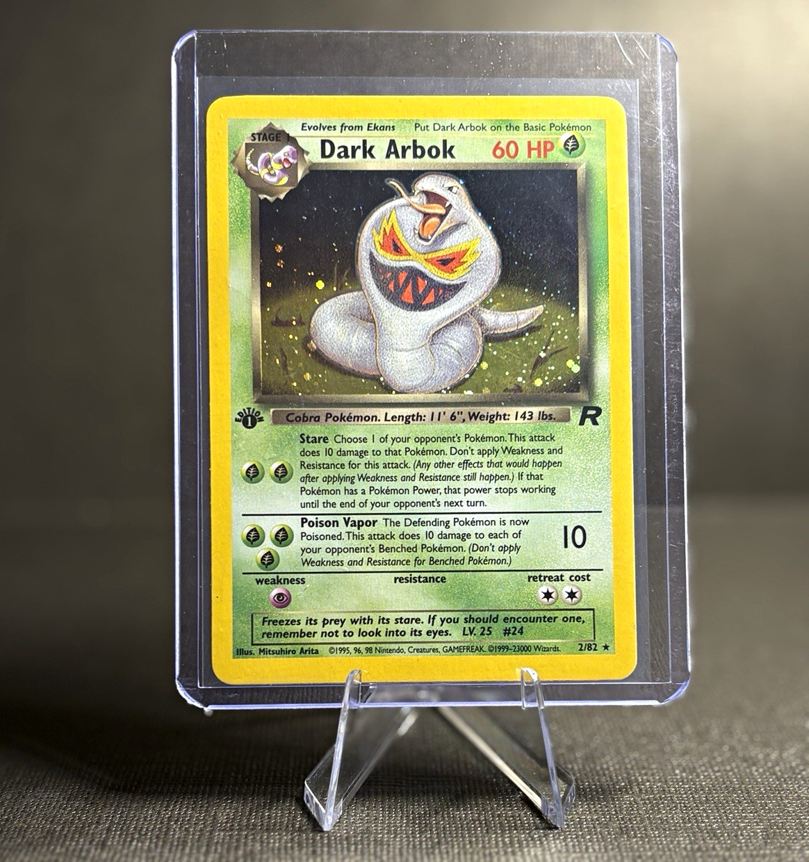 Pokémon TCG Team Rocket Dark Arbok 2/82 1st Edition Holo English [MP]
