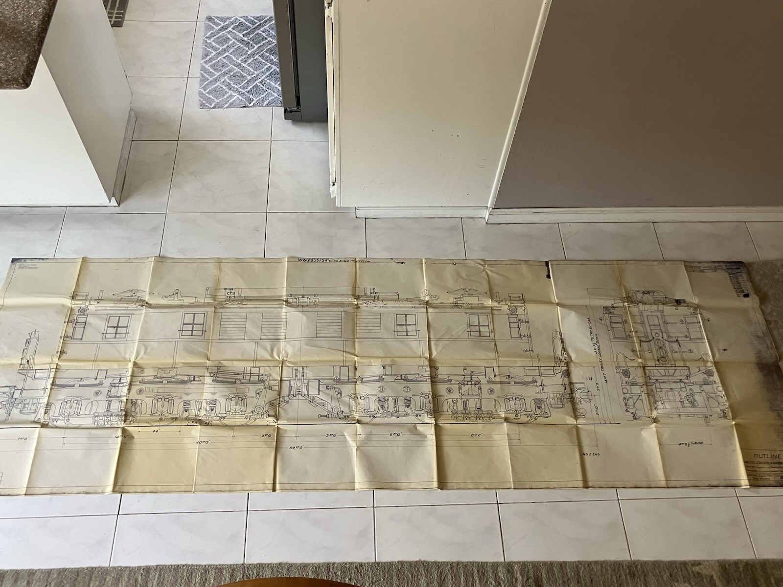 R-2 GE General Electric ALCO C+C-270/270-6GEB286B Blueprint Drawing Outline