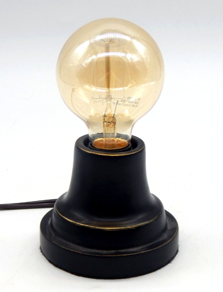 VTG 2013 Retro Industrial Distressed Metal Desktop Lamp Edison Accent Light