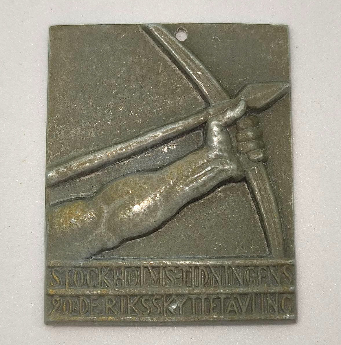 Vintage Swedish Sporrong Stockholm 20th Riksskyttetävling Shooting Plaque Sign Vintage Swedish Sporrong Stockholm 20th Riksskyttetävling Shooting Plaque Sign