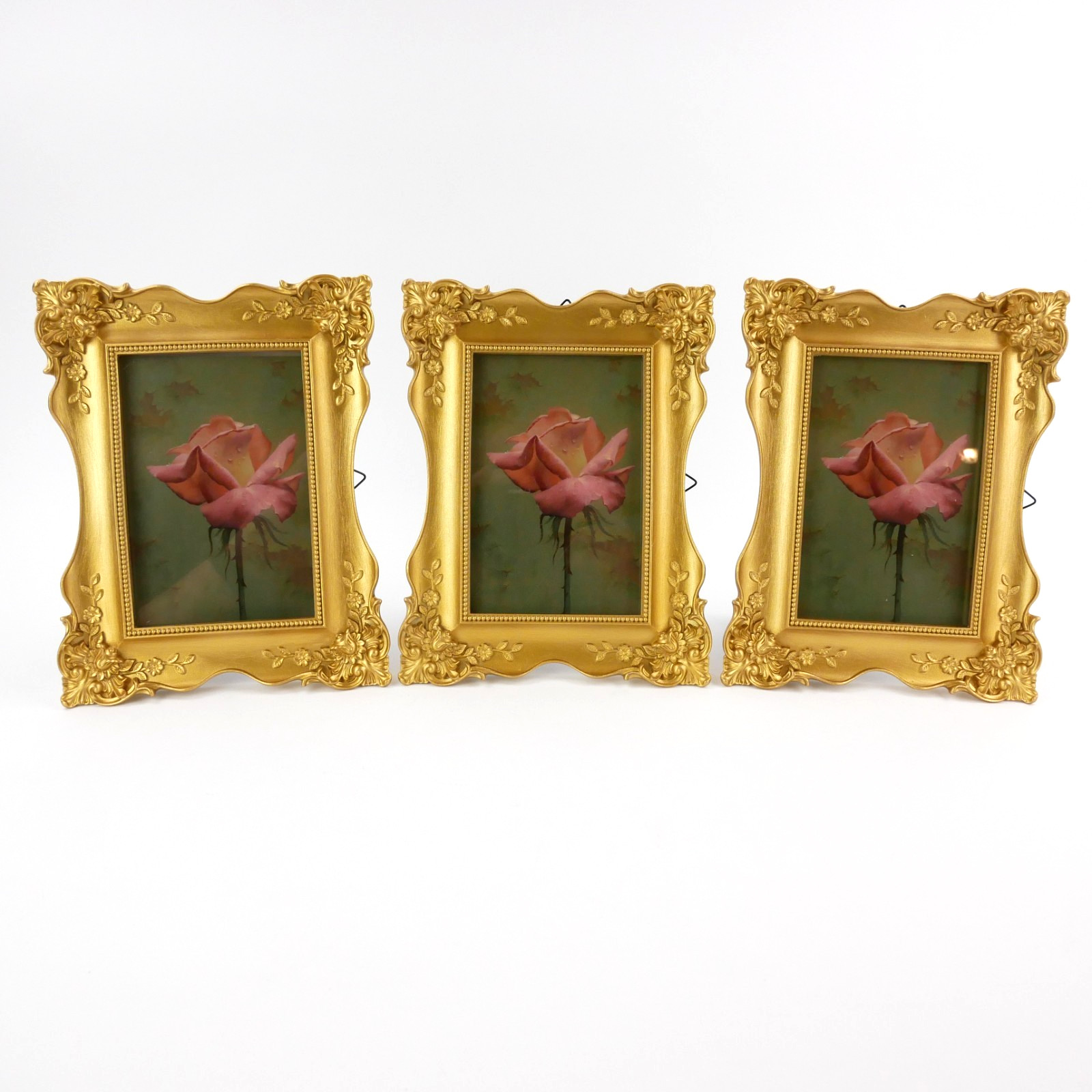 GlikCeil 3 Pc Vintage Gold Picture Frames 4x6 Ornate Antique Baroque Resin New GlikCeil 3 Pc Vintage Gold Picture Frames 4x6 Ornate Antique Baroque Resin New