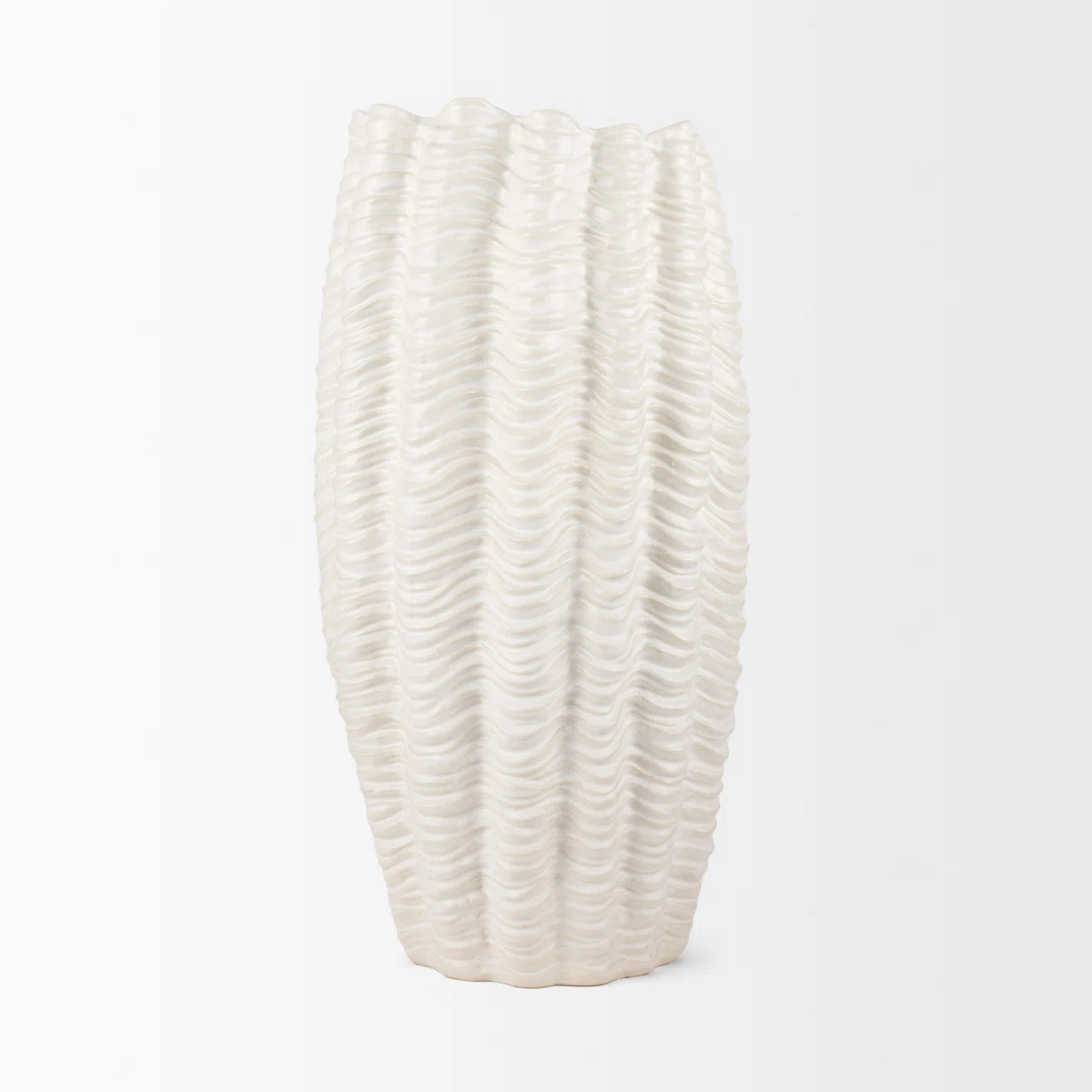 24 inch H x 12.5 inch W x 12.5 inch D White Ceramic Table Vase