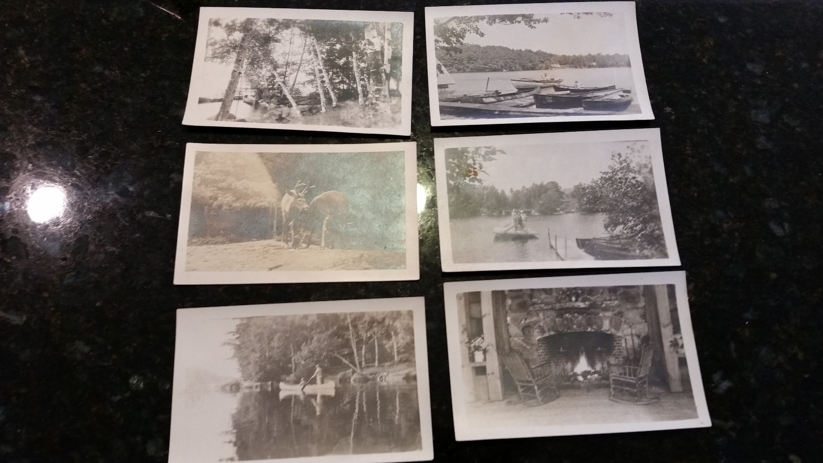 Lot: 20 Maine RPPC Photo Postcards 1910\'s Scenic Lakes Moose Historic Buildings 