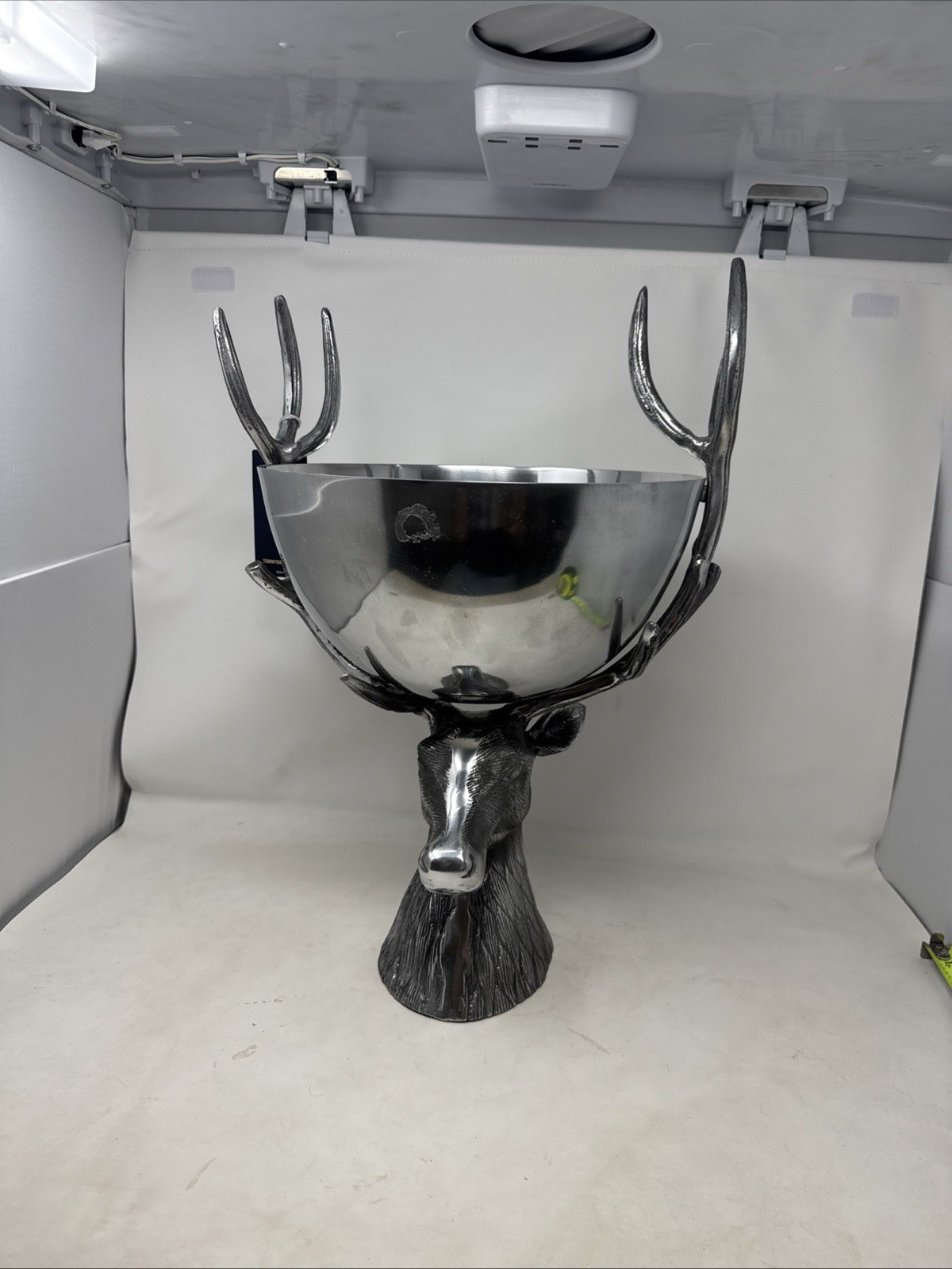 Aspen Stag Deer Head Punch Bowl 20” Cast Aluminum Champagne Ice Bucket NEW RARE Aspen Stag Deer Head Punch Bowl 20” Cast Aluminum Champagne Ice Bucket NEW RARE