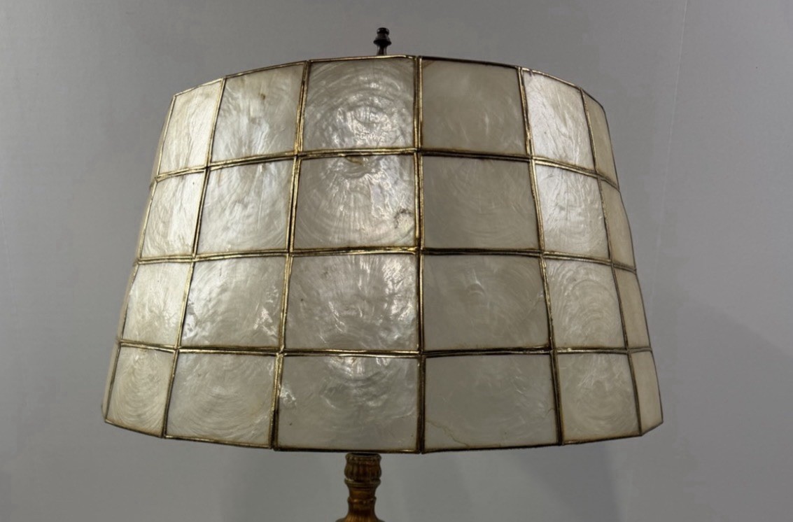 Vintage Capiz Shell Lamp Shade Nice Vintage Capiz Shell Lamp Shade Nice