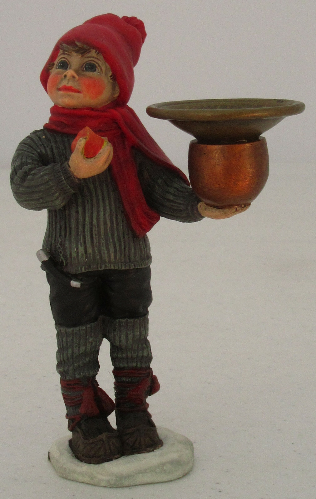 SCANDINAVIAN SWEDISH NORWEGIAN DANISH FINNISH APPLE BOY FIGURINE CANDLEHOLDER