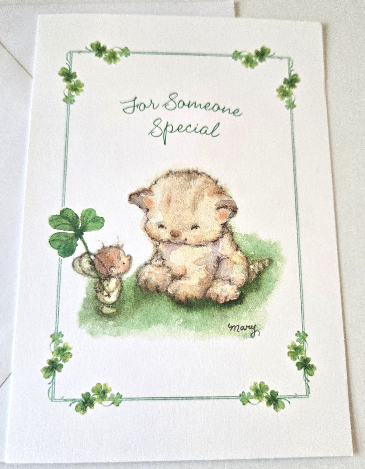 Vintage Greeting Card St. Patrick's Day Mary Hamilton Pixie Angel Kitten Cat Vintage Greeting Card St. Patrick's Day Mary Hamilton Pixie Angel Kitten Cat