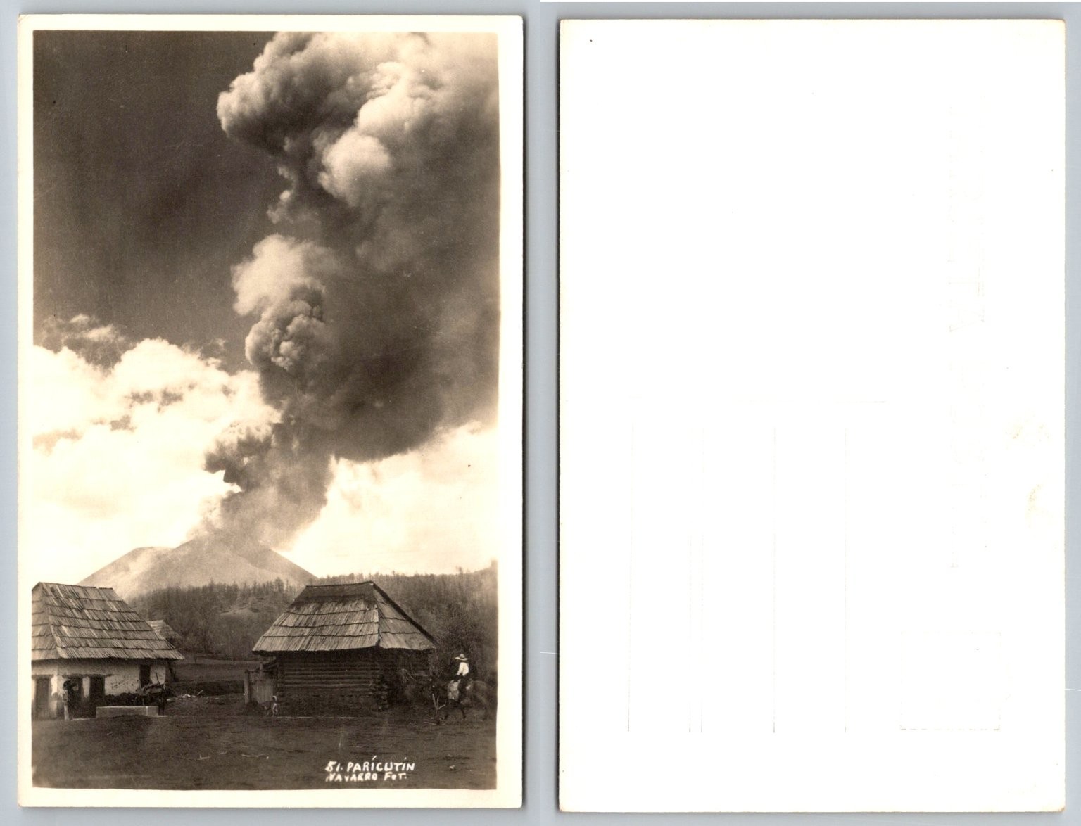 RPPC Paricutin Volcano Eruption Mexico 1940s Real Photo Navarro Fot. RPPC Paricutin Volcano Eruption Mexico 1940s Real Photo Navarro Fot.